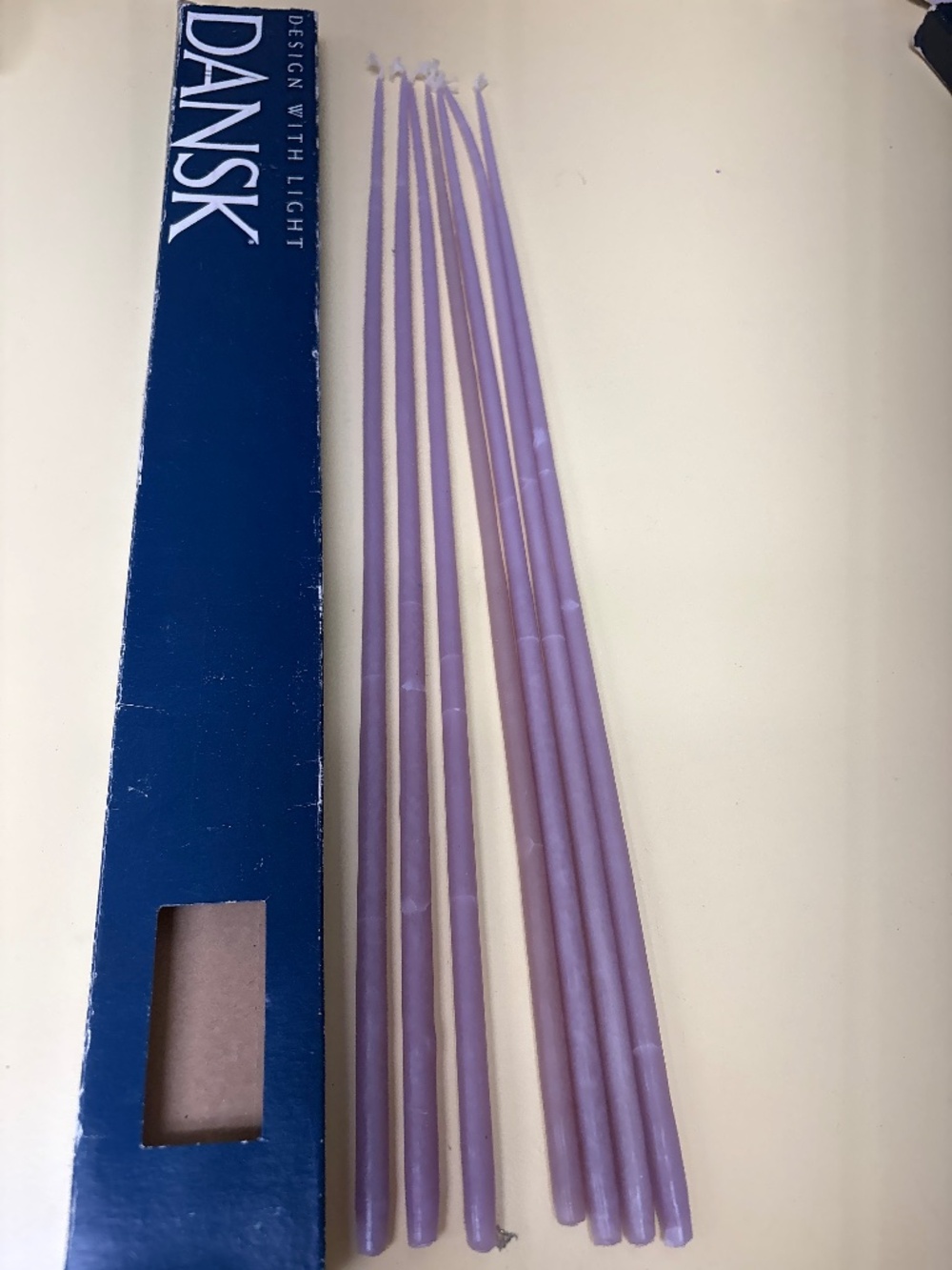 Dansk Lavender tall slim taper candle 15.5 inches